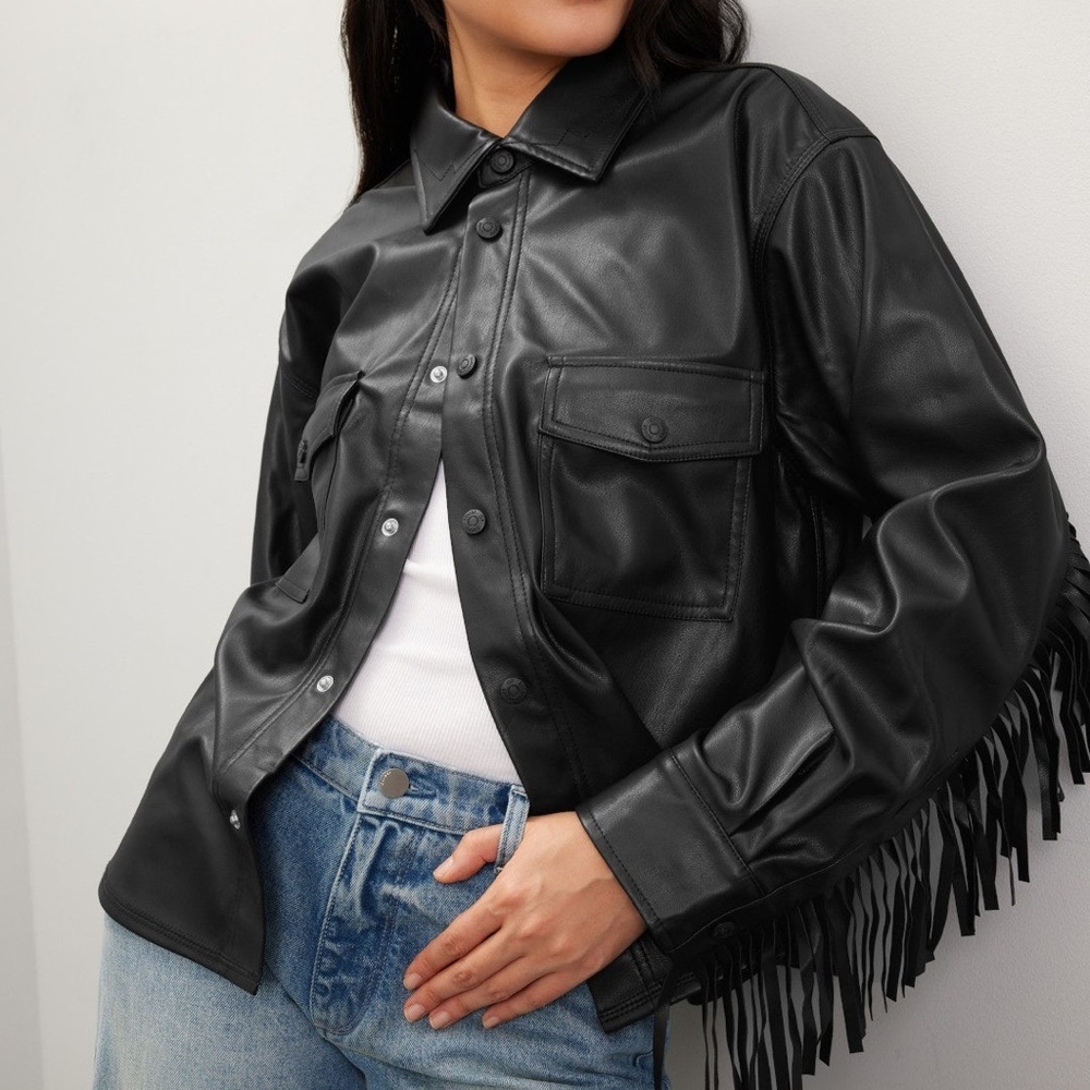 HOUSE OF SUNNY NEW Tassel Showdown Jacket in Black S